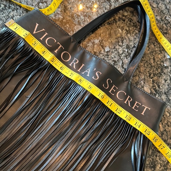 Victoria's Secret Black Fringe Tote with Cascading Tassels - Picture 8 of 12